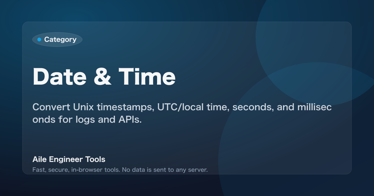 Date & Time - Aile Engineer Tools