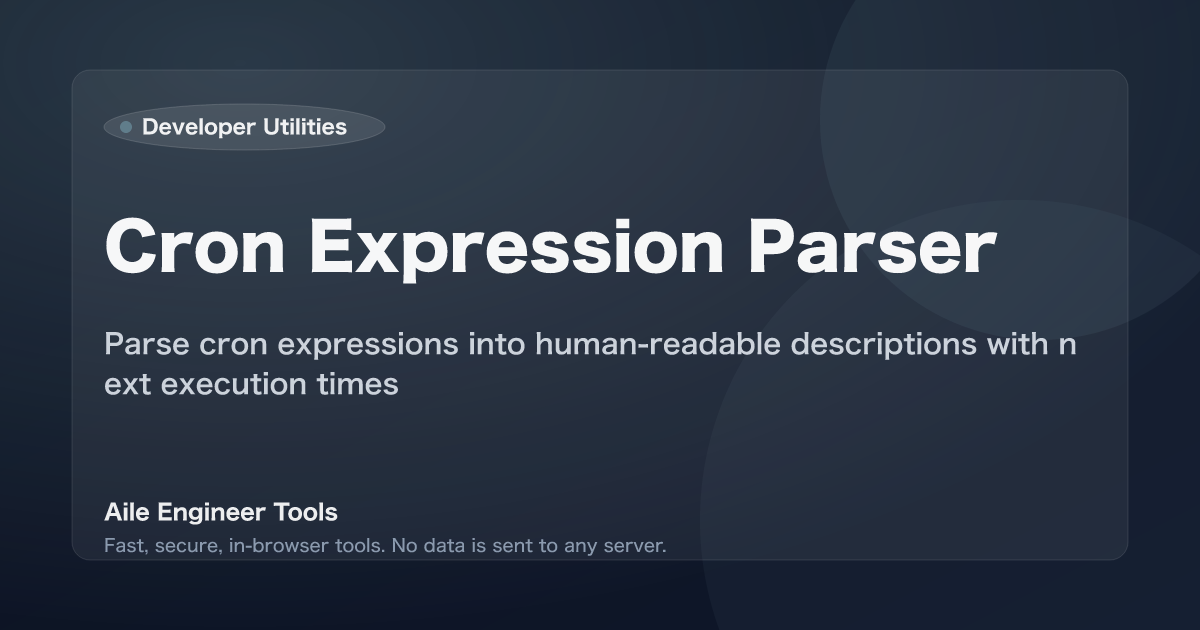 Cron Expression Parser - Parse cron expressions into human-readable descriptions with next execution times