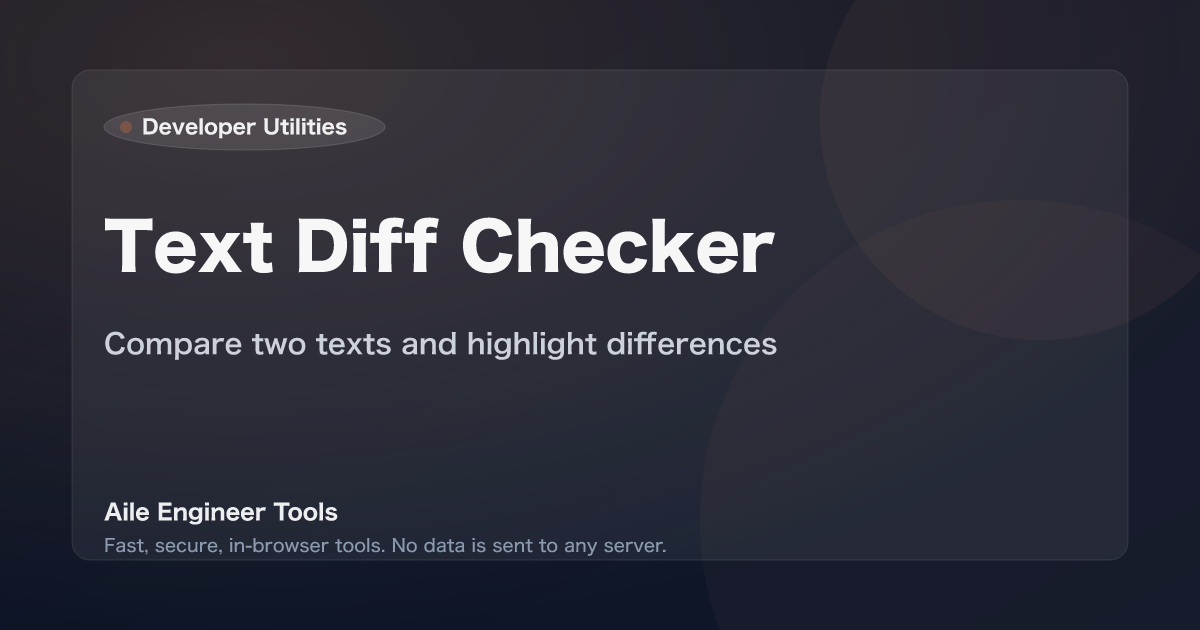 Text Diff Checker - Compare two texts and highlight differences