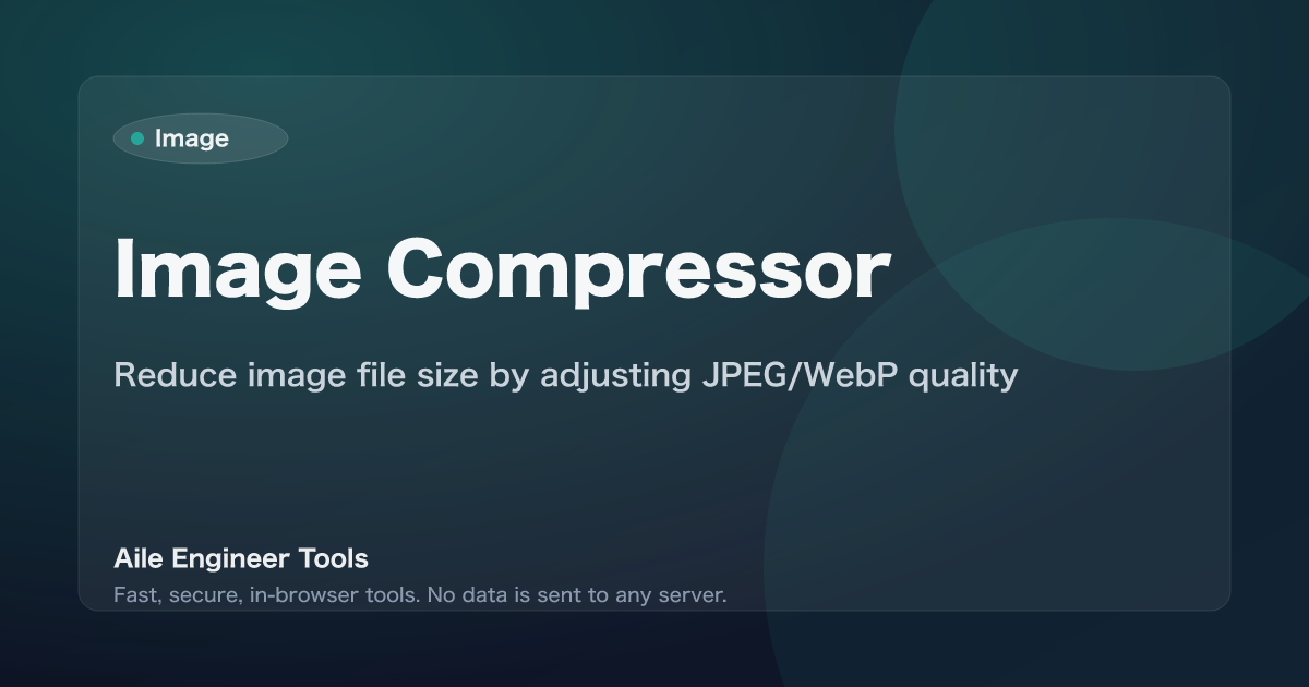 Image Compressor - Reduce image file size by adjusting JPEG/WebP quality