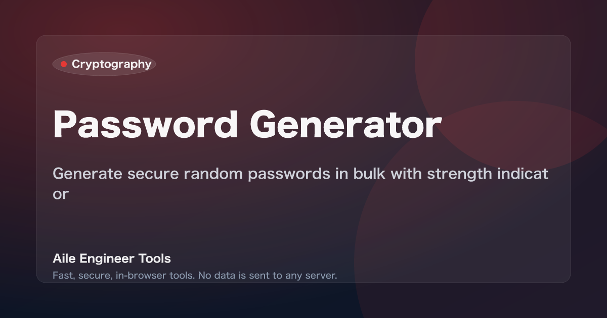 Password Generator - Generate secure random passwords in bulk with strength indicator