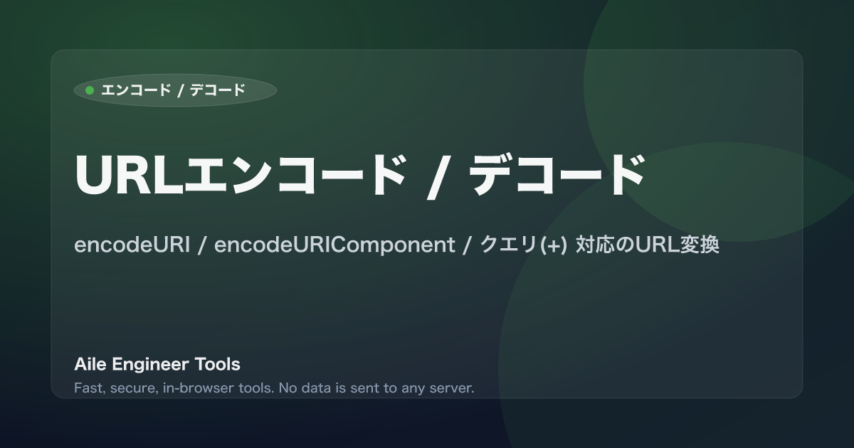 URLエンコード / デコード - encodeURI / encodeURIComponent / クエリ(+) 対応のURL変換
