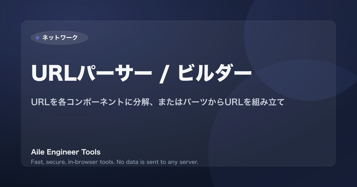 URLパーサー / ビルダー - URLを各コンポーネントに分解、またはパーツからURLを組み立て